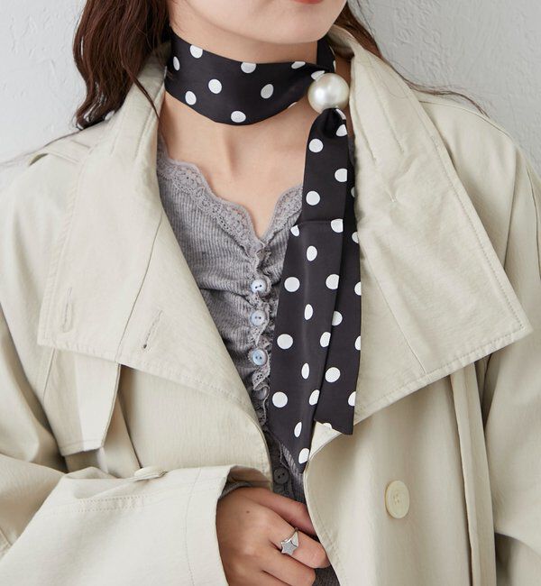  「Lara ドットスカーフ」|バンダナ・スカーフ|