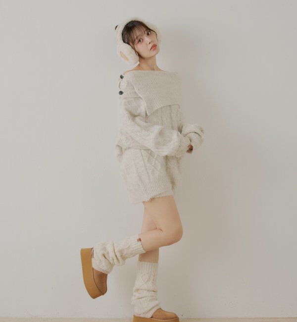  「ケーブルレッグウォーマー」|ソックス|