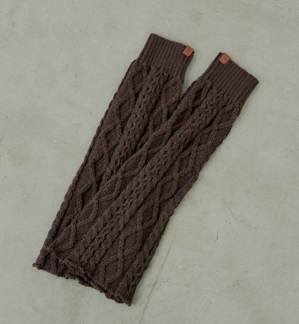  「ケーブルレッグウォーマー」|ソックス|ブラウン
