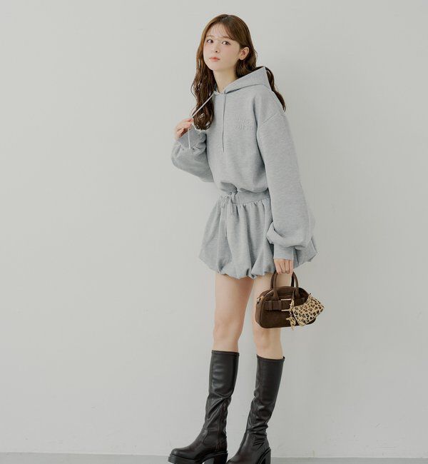  「スウェットバルーンミニワンピース」|ワンピース|