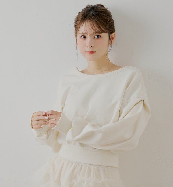  「【SALON by Chico/一部店舗限定】バックレースアップクルースウェット」|Tシャツ・カットソー|