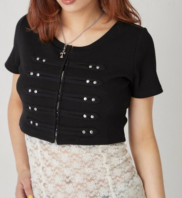  「【WEB限定サイズあり】ナポレオンショート半袖トップス」|Tシャツ・カットソー|