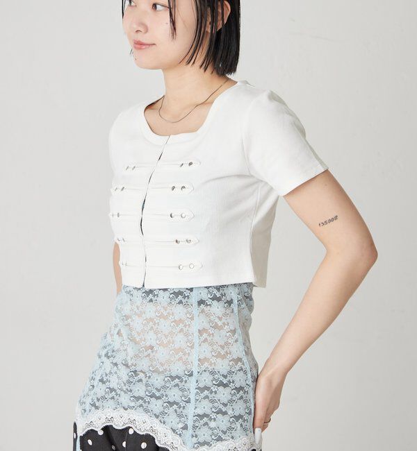  「【WEB限定サイズあり】ナポレオンショート半袖トップス」|Tシャツ・カットソー|