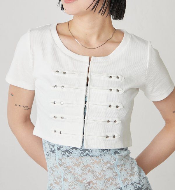  「【WEB限定サイズあり】ナポレオンショート半袖トップス」|Tシャツ・カットソー|