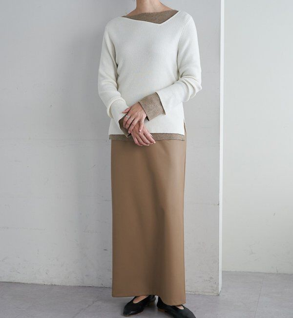  「【4色展開】アシンメトリーリブニット」|ニット・セーター|