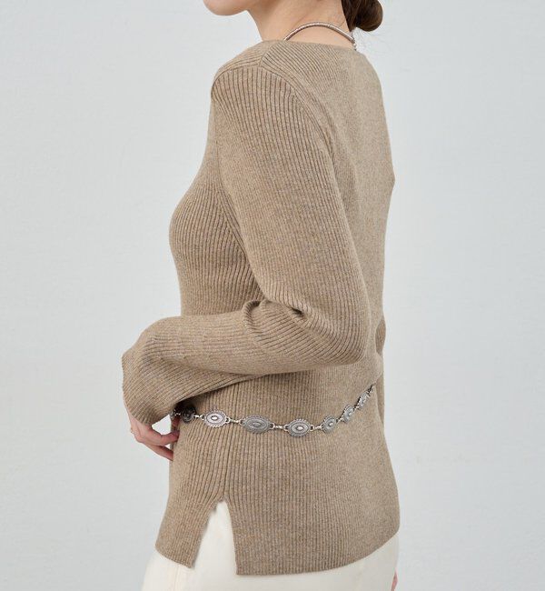  「【4色展開】アシンメトリーリブニット」|ニット・セーター|