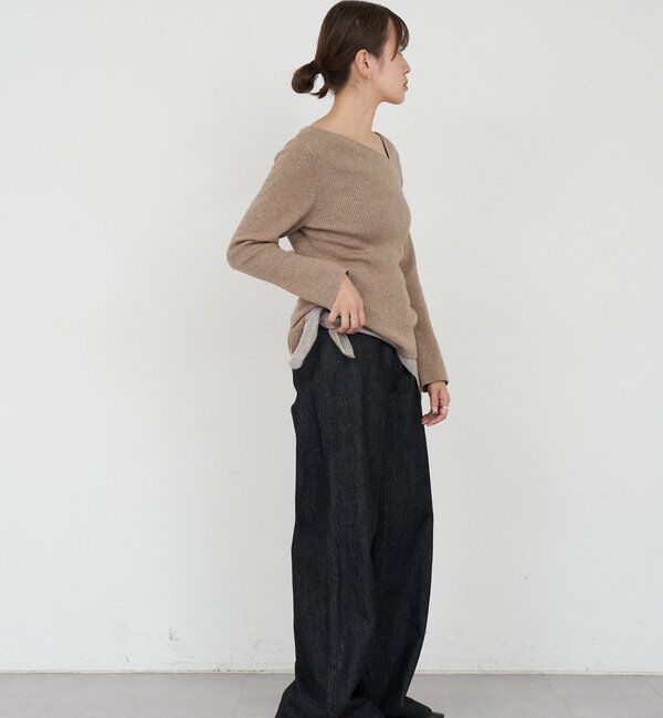  「【4色展開】アシンメトリーリブニット」|ニット・セーター|
