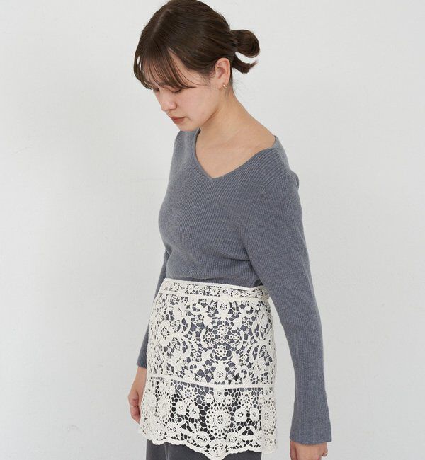  「【4色展開】アシンメトリーリブニット」|ニット・セーター|