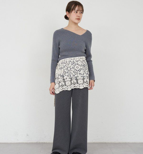  「【4色展開】アシンメトリーリブニット」|ニット・セーター|