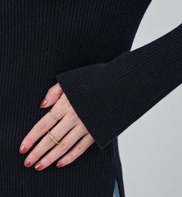  「【4色展開】アシンメトリーリブニット」|ニット・セーター|