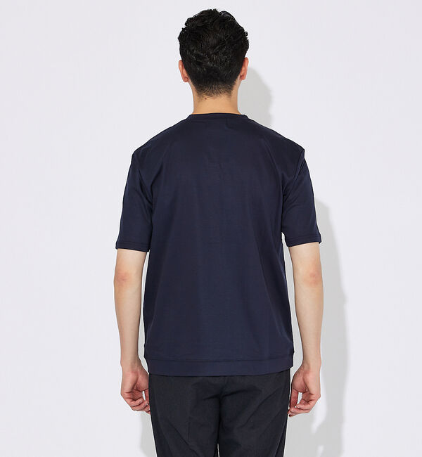 ABAHOUSE「【コットンシルケット】ポンチ Vネック Tシャツ」|Tシャツ・カットソー|