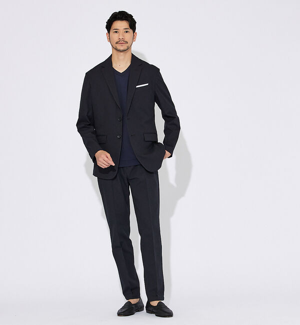 ABAHOUSE「【コットンシルケット】ポンチ Vネック Tシャツ」|Tシャツ・カットソー|