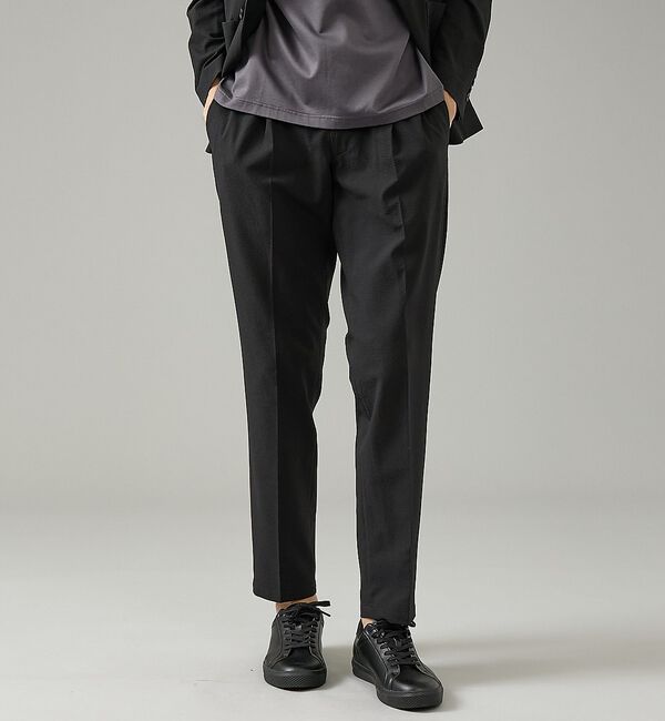 ABAHOUSE「【セットアップ対応】SOLOTEX シアサッカー イージースラックス / ストレ」|その他|ブラック