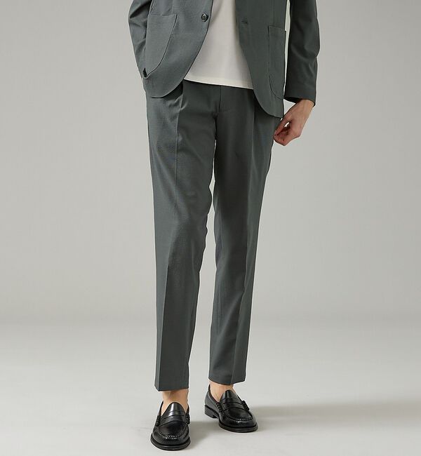 ABAHOUSE「【セットアップ対応】SOLOTEX シアサッカー イージースラックス / ストレ」|その他|チャコールグレー