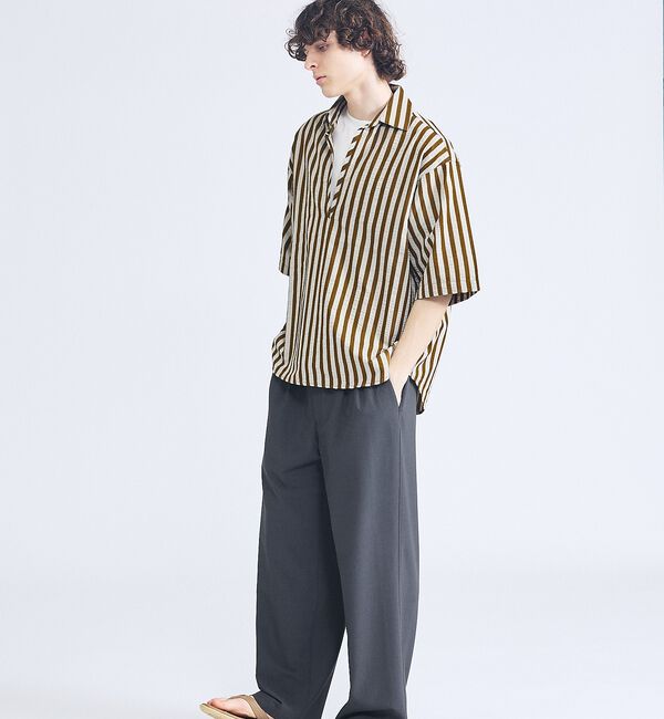 ABAHOUSE「リネンブレンド 2タック イージーワイドスラックス / ワイドパンツ【予約】」|その他|