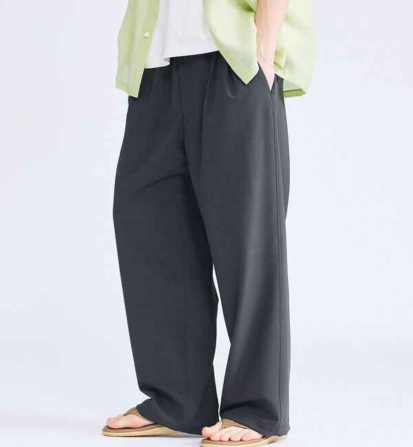ABAHOUSE「リネンブレンド 2タック イージーワイドスラックス / ワイドパンツ【予約】」|その他|