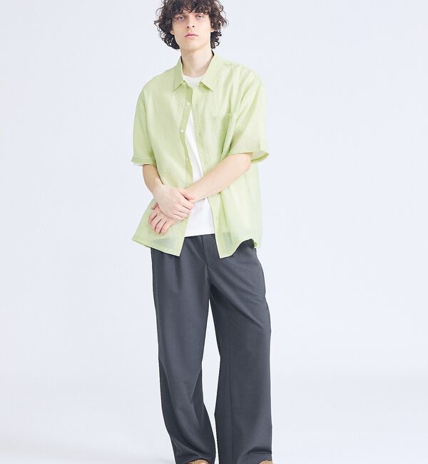 ABAHOUSE「リネンブレンド 2タック イージーワイドスラックス / ワイドパンツ【予約】」|その他|