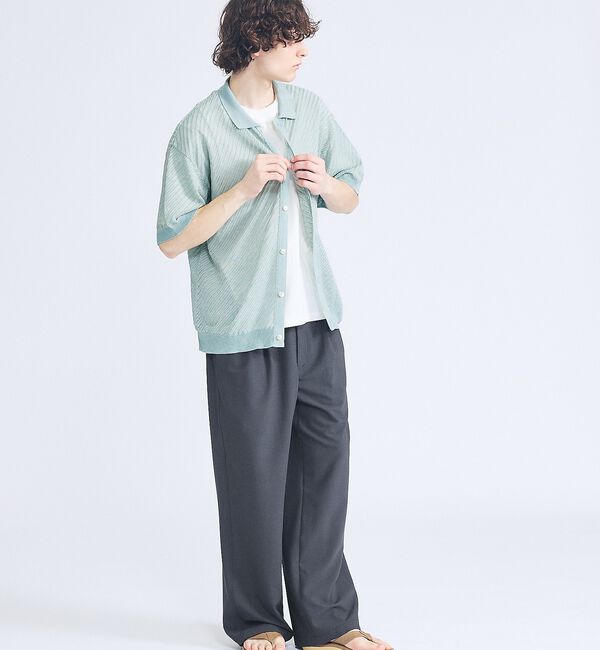 ABAHOUSE「リネンブレンド 2タック イージーワイドスラックス / ワイドパンツ【予約】」|その他|