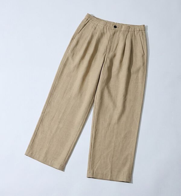 ABAHOUSE「リネンブレンド 2タック イージーワイドスラックス / ワイドパンツ【予約】」|その他|ベージュ