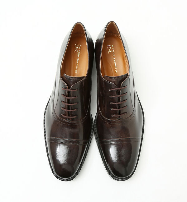 alfredoBANNISTER「セミスクエア 内羽根 ストレートチップ」|ビジネス・ドレスシューズ|ダークブラウン