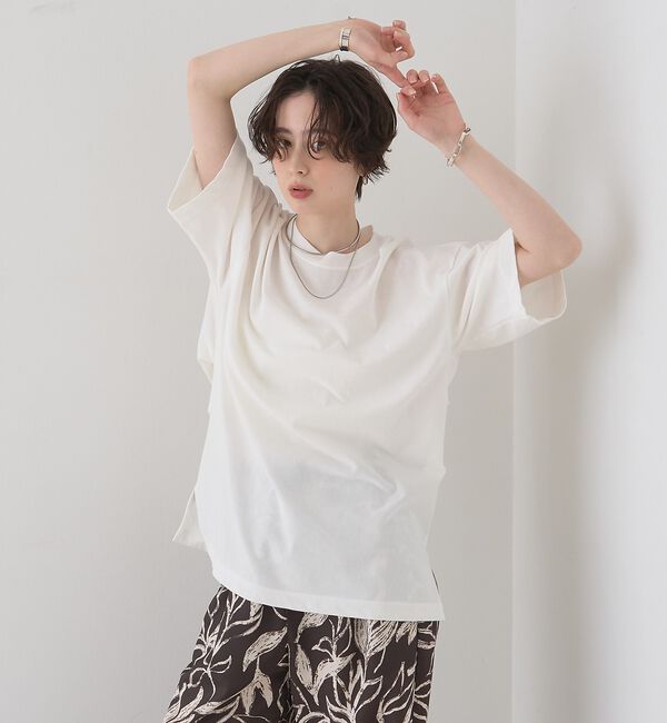 Rouge vif「コットンバックドレープTシャツ/セミロング丈【予約】」|Tシャツ・カットソー|