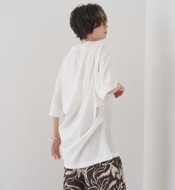 Rouge vif「コットンバックドレープTシャツ/セミロング丈【予約】」|Tシャツ・カットソー|