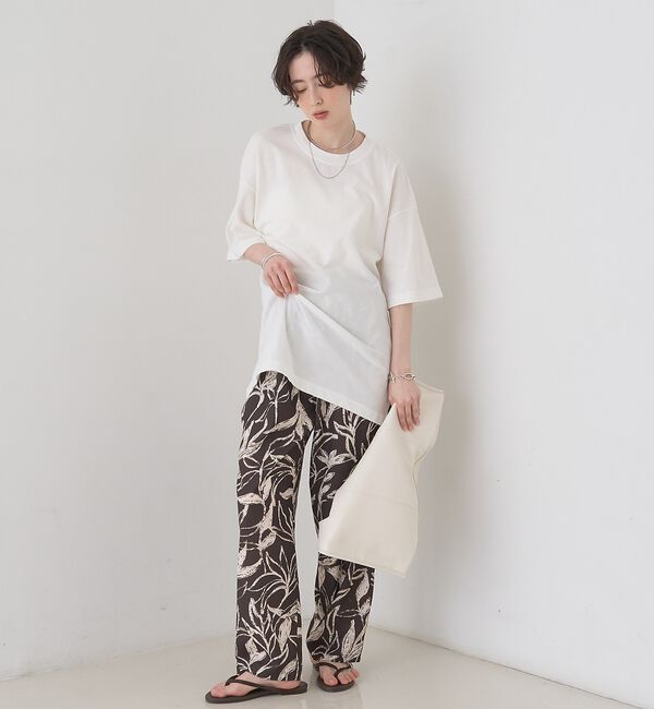 Rouge vif「コットンバックドレープTシャツ/セミロング丈【予約】」|Tシャツ・カットソー|