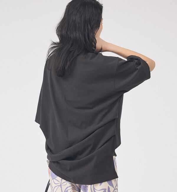 Rouge vif「コットンバックドレープTシャツ/セミロング丈【予約】」|Tシャツ・カットソー|