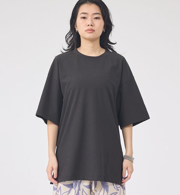 Rouge vif「コットンバックドレープTシャツ/セミロング丈【予約】」|Tシャツ・カットソー|