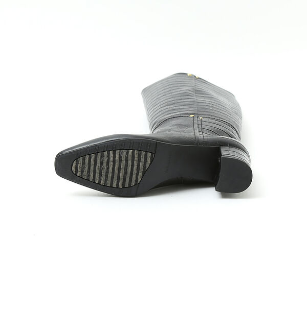 AU BANNISTER「【スノーソール】ストレートラインミドルヒールロングブーツ」|ショートブーツ|