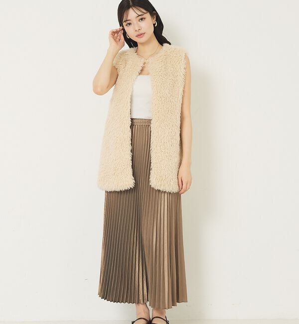 abahouse mavie「フェイクファーベスト」|ベスト・ジレ|