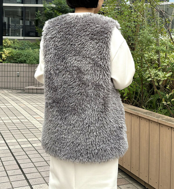 abahouse mavie「フェイクファーベスト」|ベスト・ジレ|
