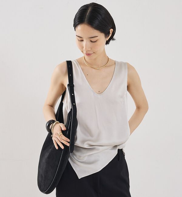 The Store by C' 「【COCUCA】シルクタンクトップ」|キャミソール|ライトグレー