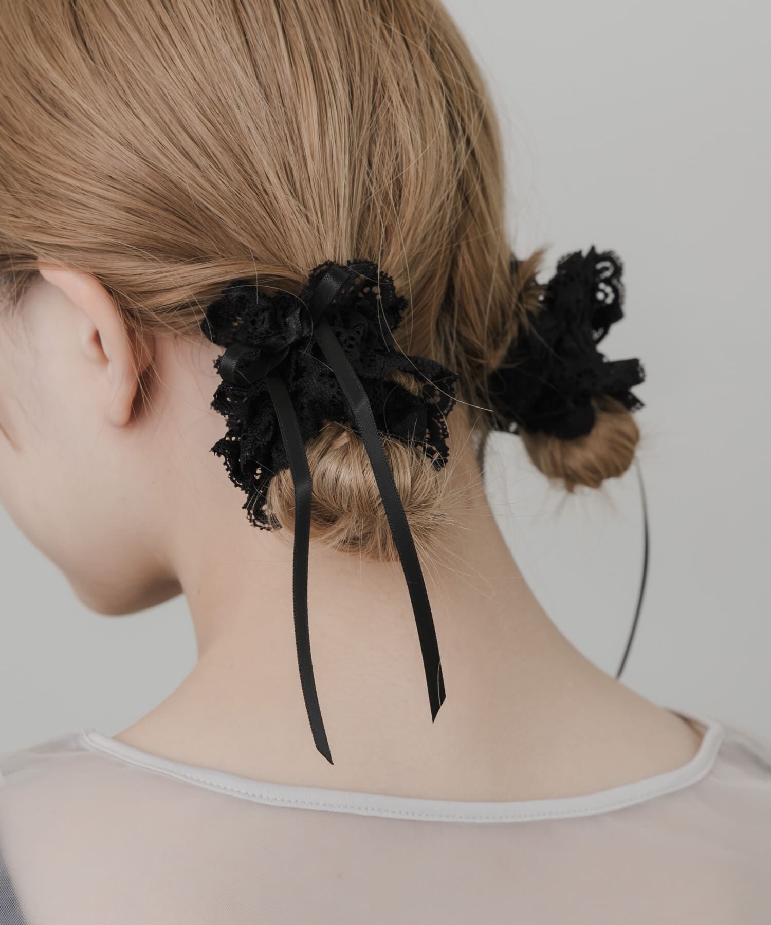 SMELLY「レースリボン2セットシュシュ」|ヘアゴム・シュシュ|