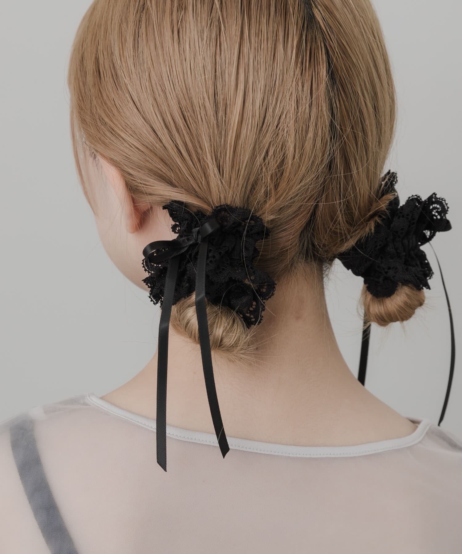 SMELLY「レースリボン2セットシュシュ」|ヘアゴム・シュシュ|