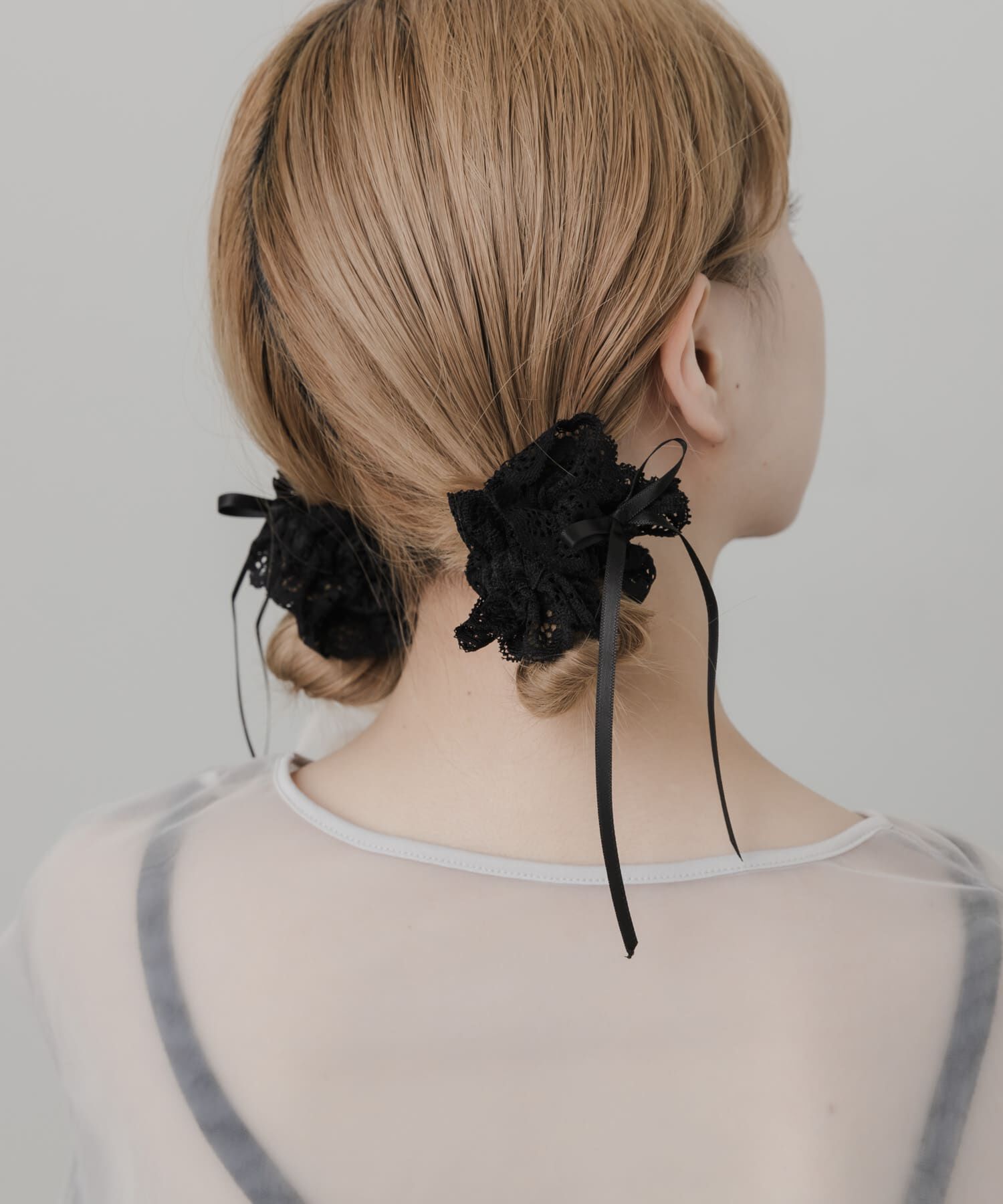 SMELLY「レースリボン2セットシュシュ」|ヘアゴム・シュシュ|