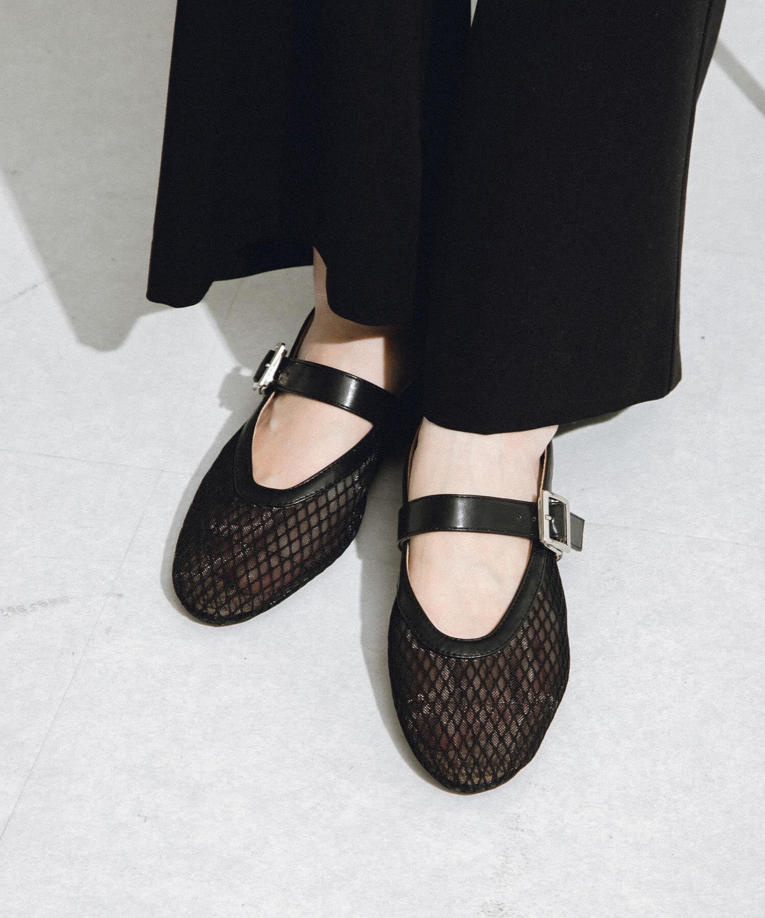 Sonny Label 「メッシュストラップフラットシューズ」|その他|ブラック