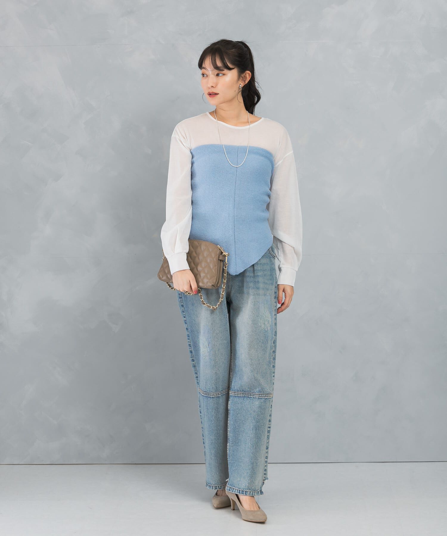 URBAN RESEARCH ROSSO「シアークルーネックロングTシャツ」|Tシャツ・カットソー|