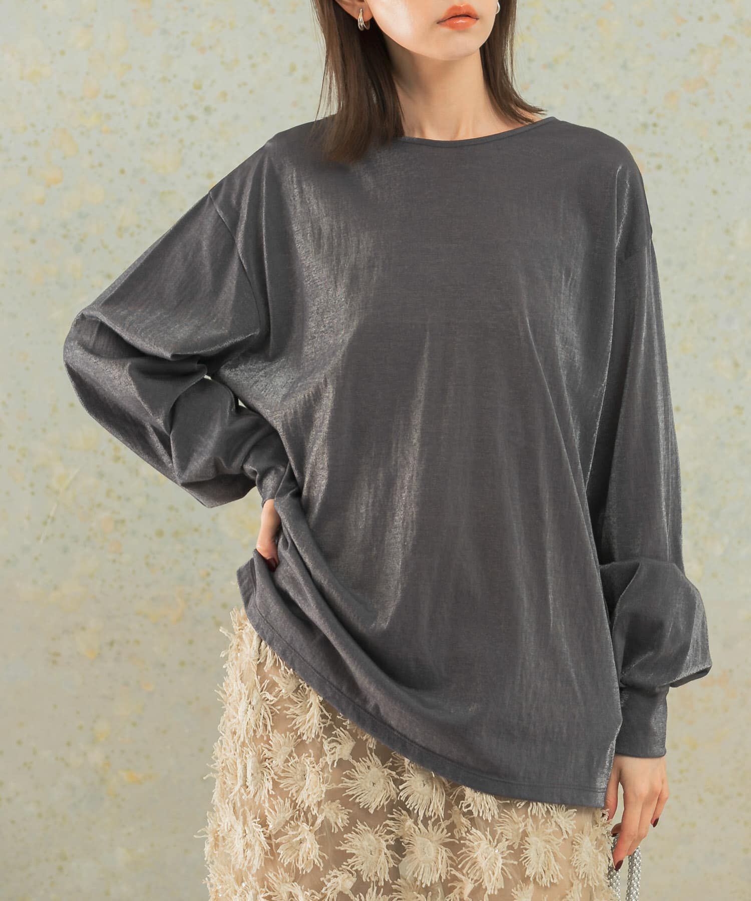 URBAN RESEARCH ROSSO「シアークルーネックロングTシャツ」|Tシャツ・カットソー|