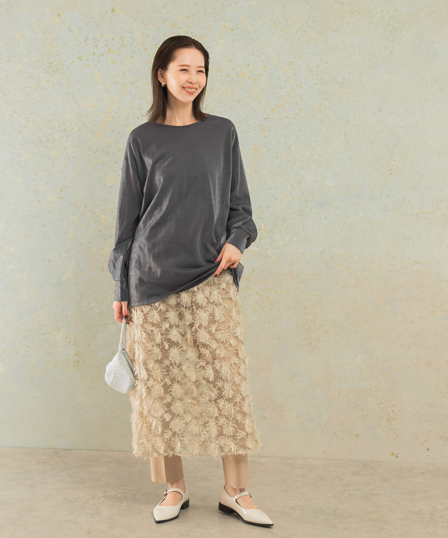 URBAN RESEARCH ROSSO「シアークルーネックロングTシャツ」|Tシャツ・カットソー|