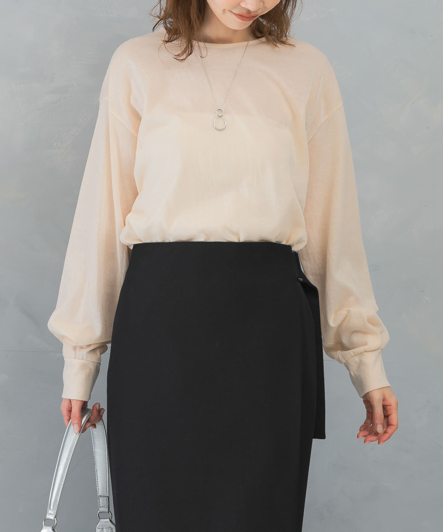 URBAN RESEARCH ROSSO「シアークルーネックロングTシャツ」|Tシャツ・カットソー|