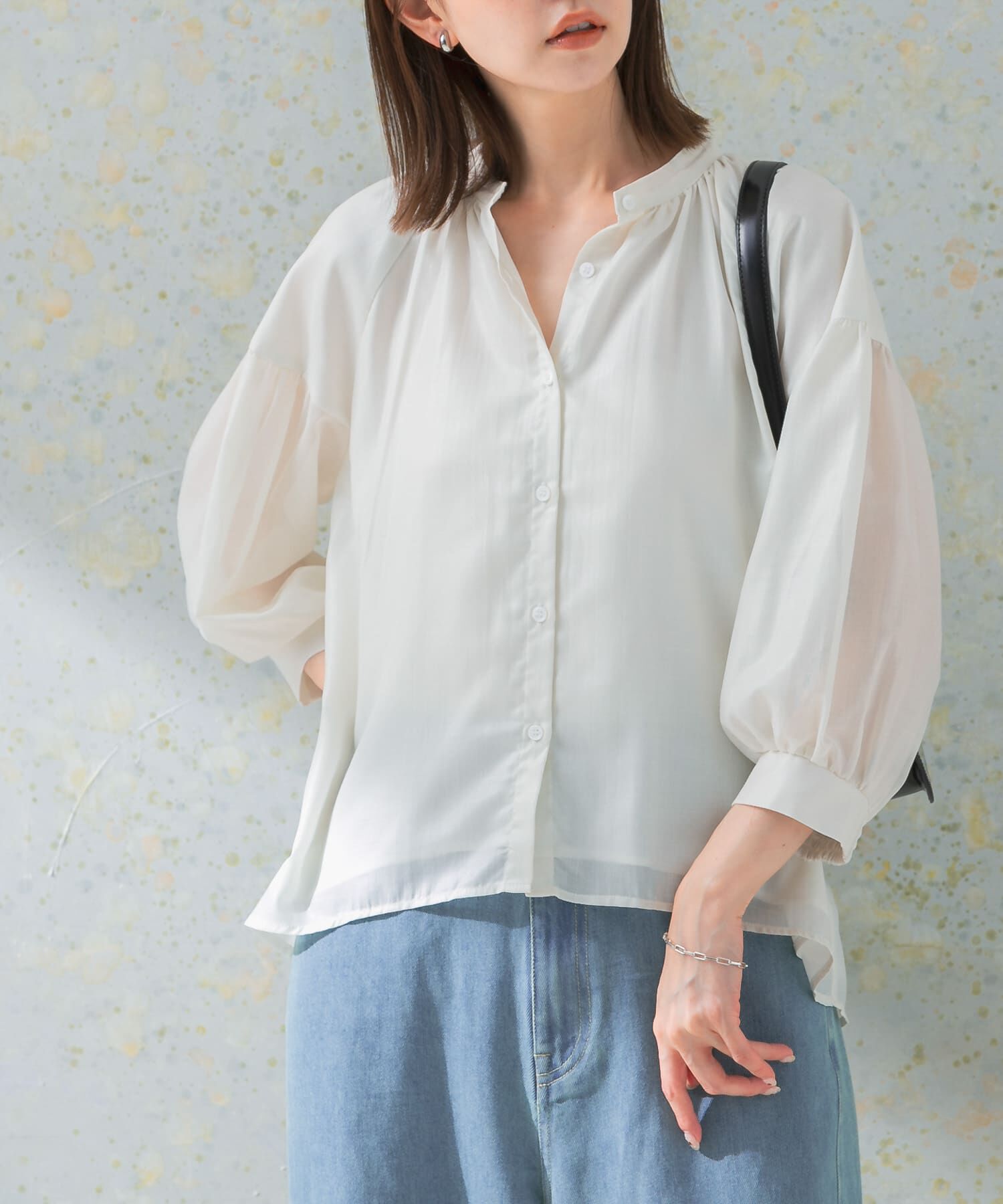 URBAN RESEARCH ROSSO「チンツシアーギャザーブラウス」|シャツ・ブラウス|