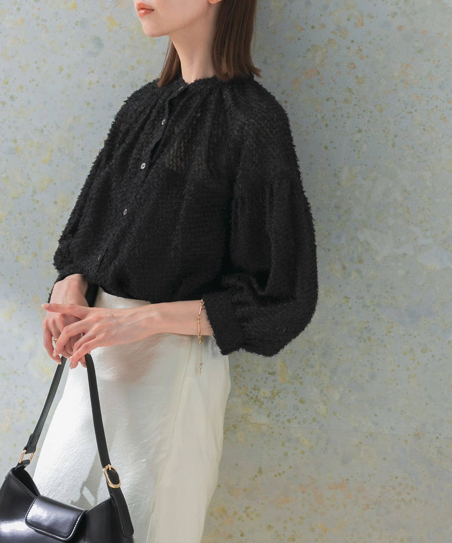 URBAN RESEARCH ROSSO「チンツシアーギャザーブラウス」|シャツ・ブラウス|