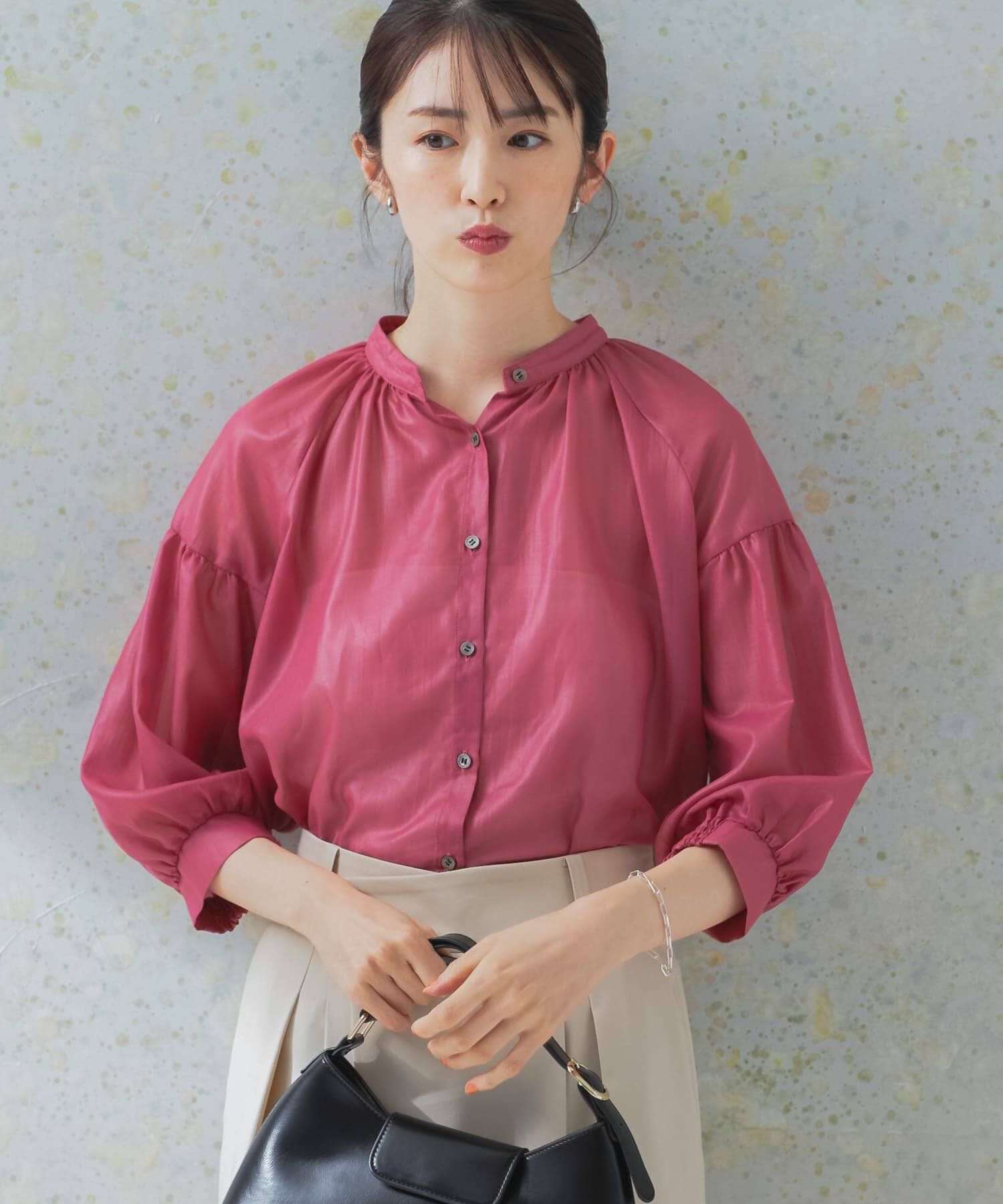 URBAN RESEARCH ROSSO「チンツシアーギャザーブラウス」|シャツ・ブラウス|