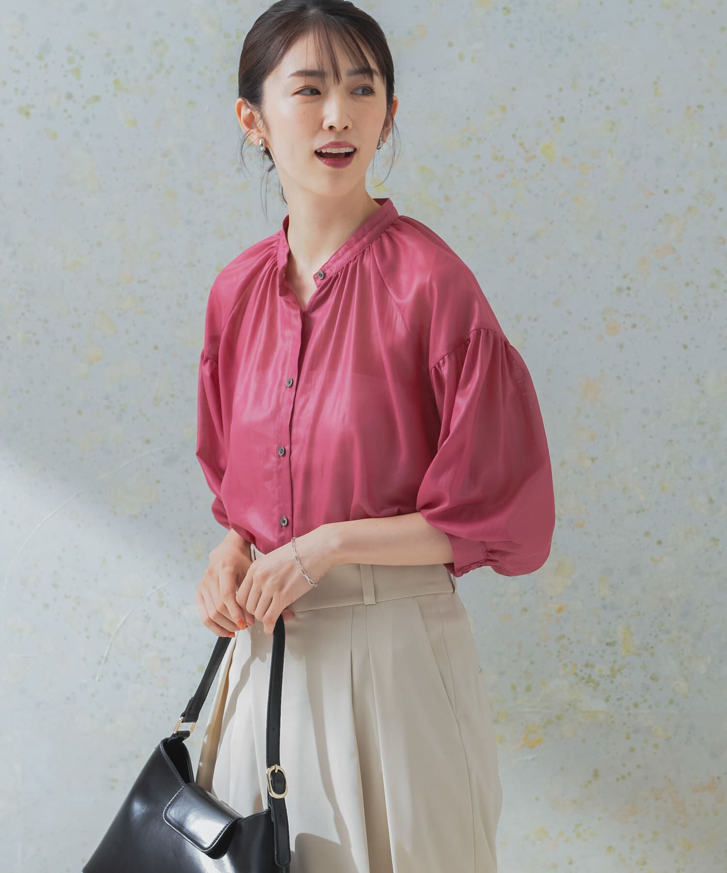 URBAN RESEARCH ROSSO「チンツシアーギャザーブラウス」|シャツ・ブラウス|