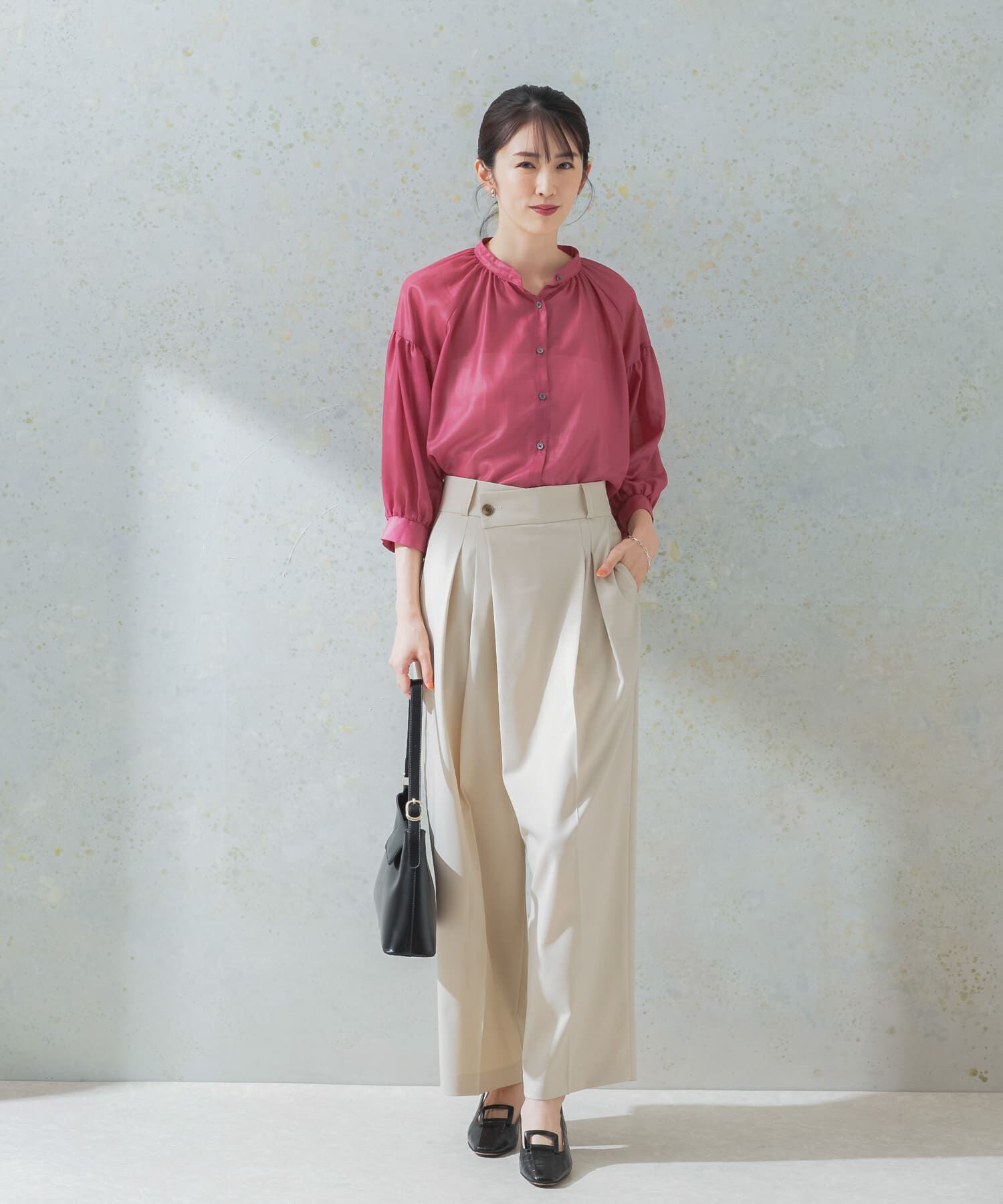 URBAN RESEARCH ROSSO「チンツシアーギャザーブラウス」|シャツ・ブラウス|