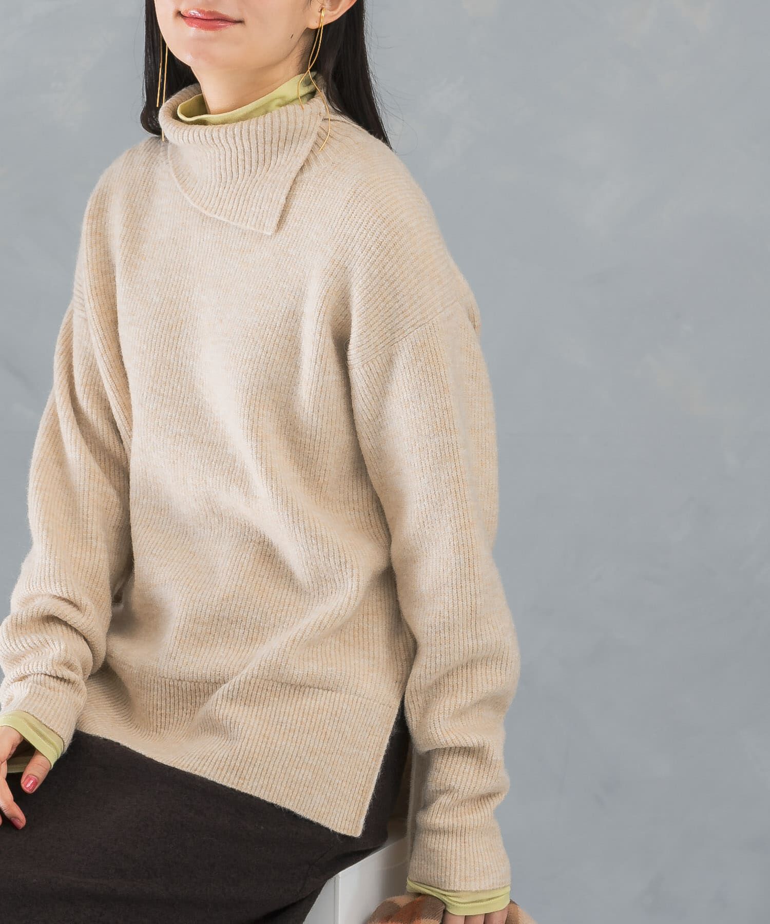 URBAN RESEARCH ROSSO「スリットタートルネックニット」|ニット・セーター|