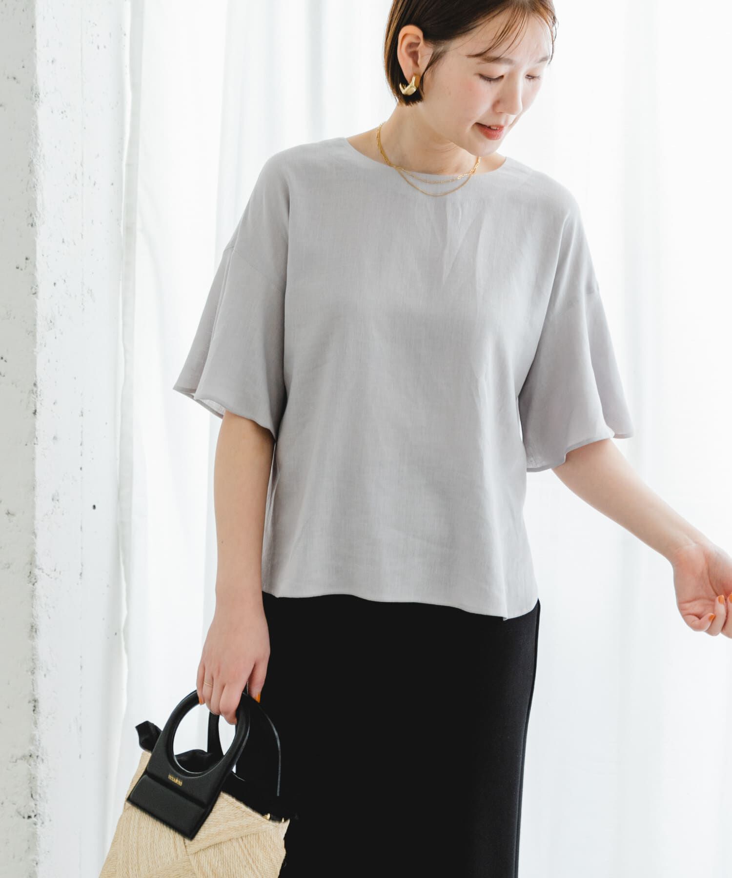 URBAN RESEARCH ROSSO「F by ROSSO　リネンフレアスリーブブラウス」|シャツ・ブラウス|