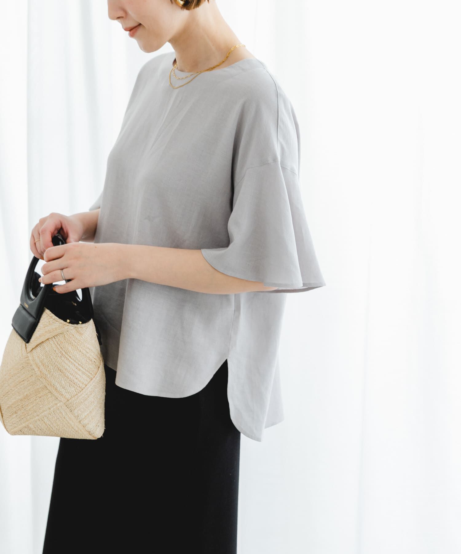 URBAN RESEARCH ROSSO「F by ROSSO　リネンフレアスリーブブラウス」|シャツ・ブラウス|