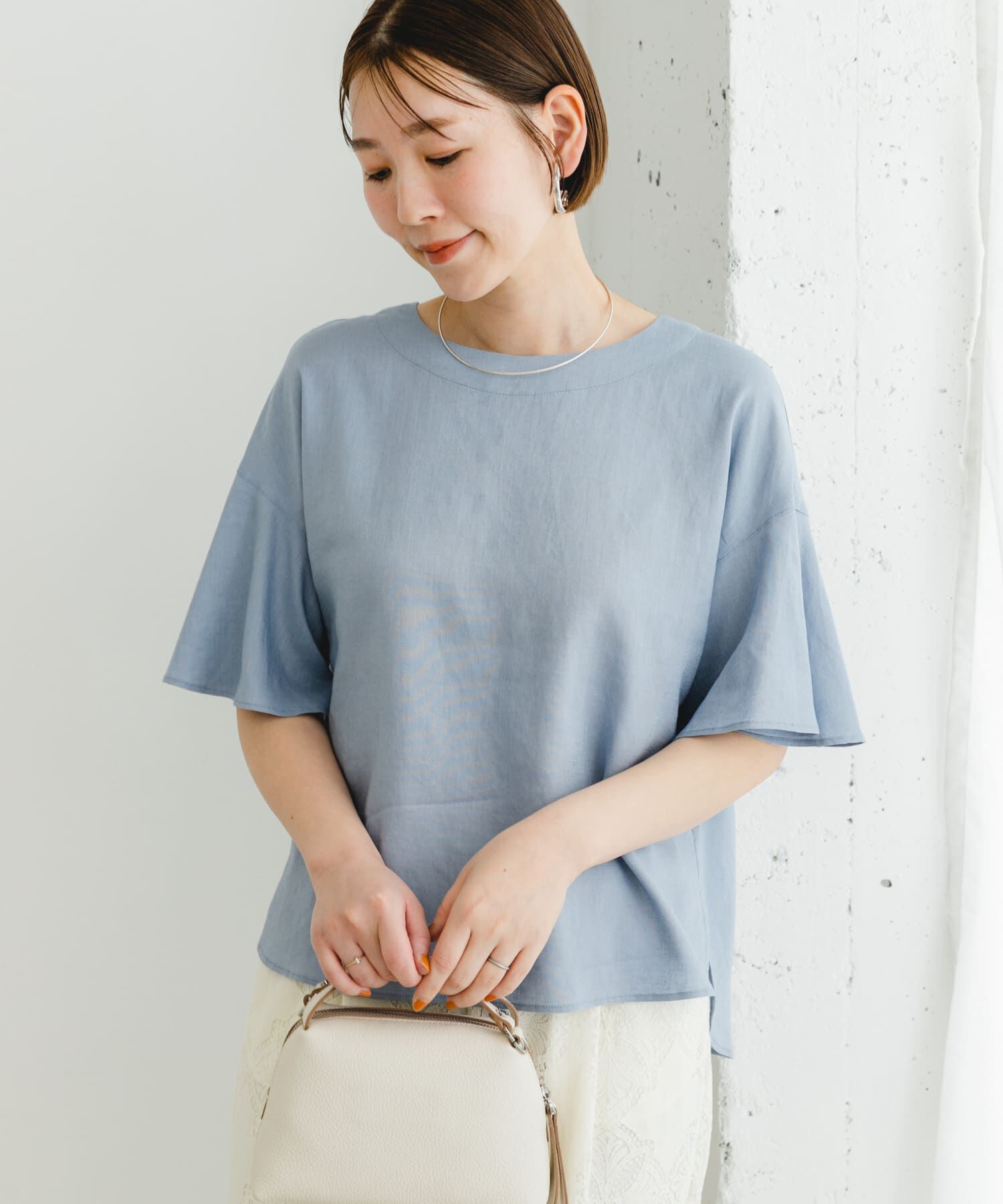 URBAN RESEARCH ROSSO「F by ROSSO　リネンフレアスリーブブラウス」|シャツ・ブラウス|